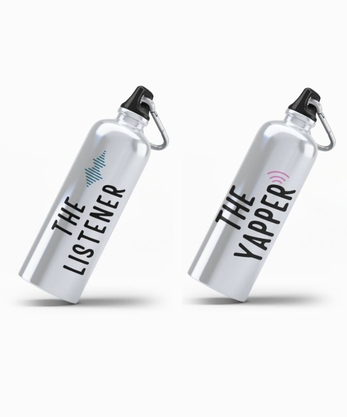 Couple Hood “The Listener / The Yapper” Couple Matching Sipper Bottle Set (Pack of 2)