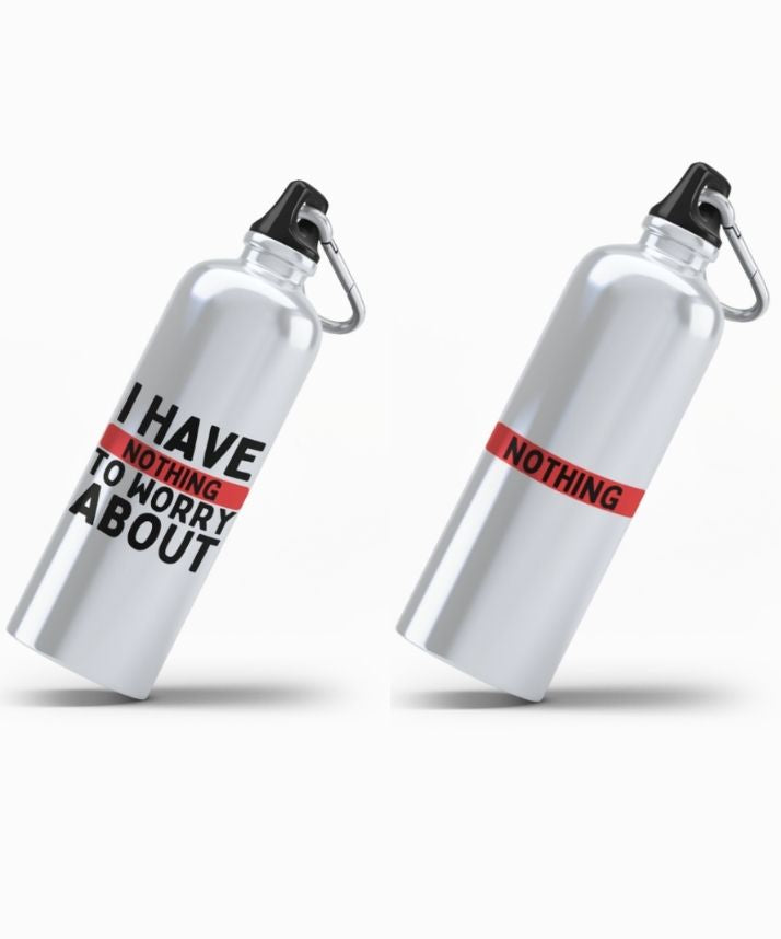 Couple Hood “I Have Nothing To Worry About / Nothing” Couple Matching Sipper Bottle Set (Pack of 2)