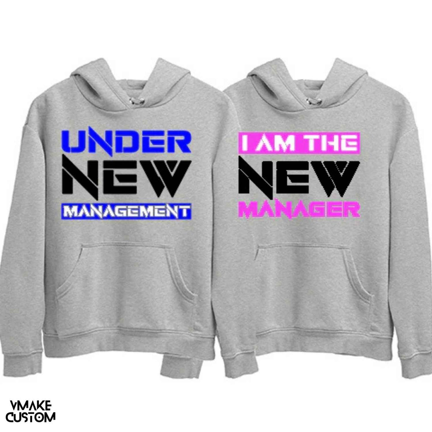 i am his new manager he is under my management grey couple hoodies-