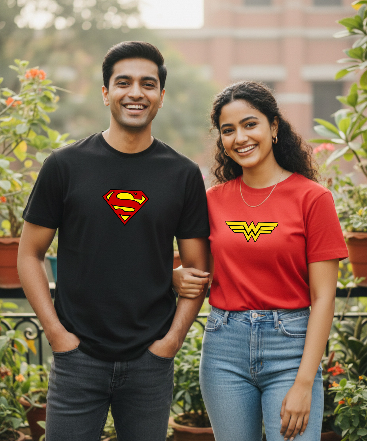 Superman / Wonder Woman – Couple Regular Fit T-shirts (Set of 2)