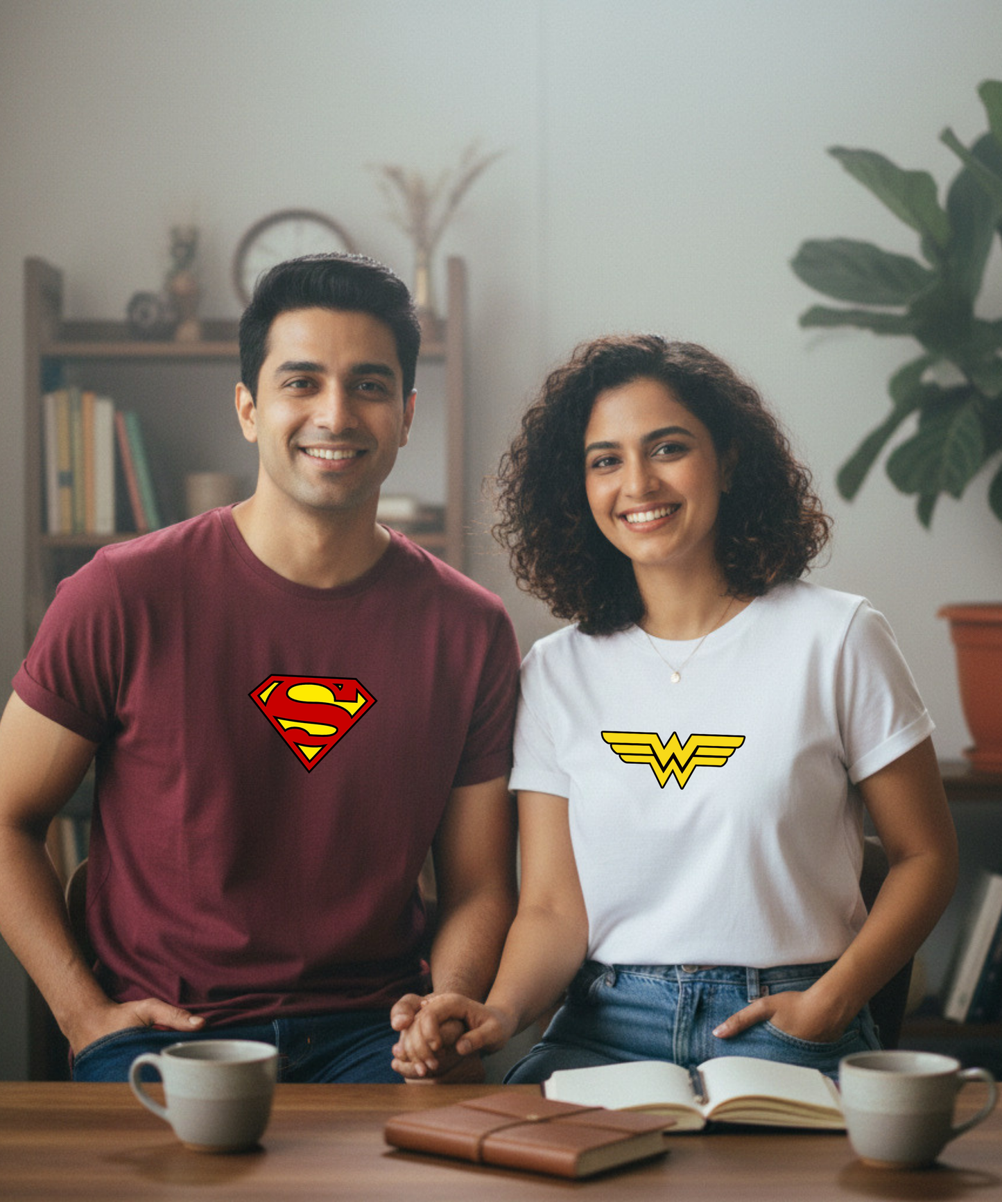 Superman / Wonder Woman – Couple Regular Fit T-shirts (Set of 2)