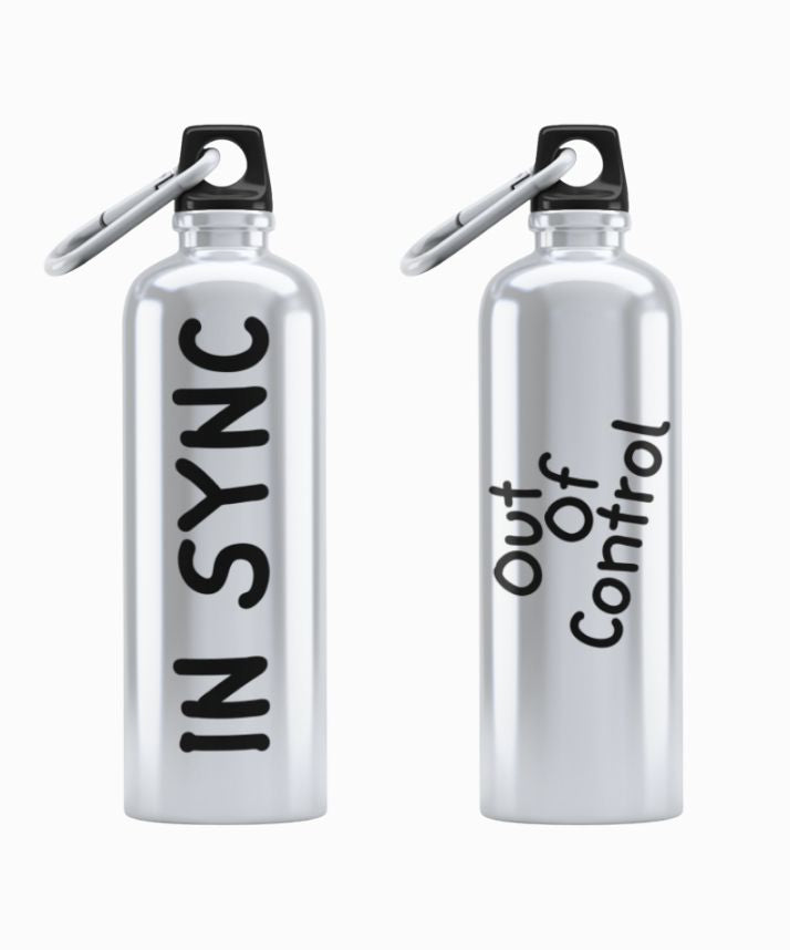 Couple Hood “In Sync / Out of Control” Couple Matching Sipper Bottle Set (Pack of 2)