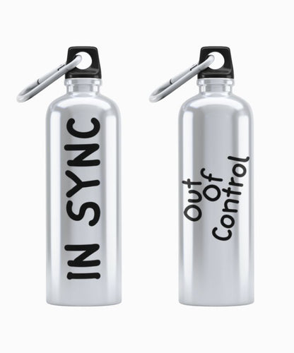 Couple Hood “In Sync / Out of Control” Couple Matching Sipper Bottle Set (Pack of 2)