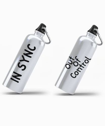 Couple Hood “In Sync / Out of Control” Couple Matching Sipper Bottle Set (Pack of 2)