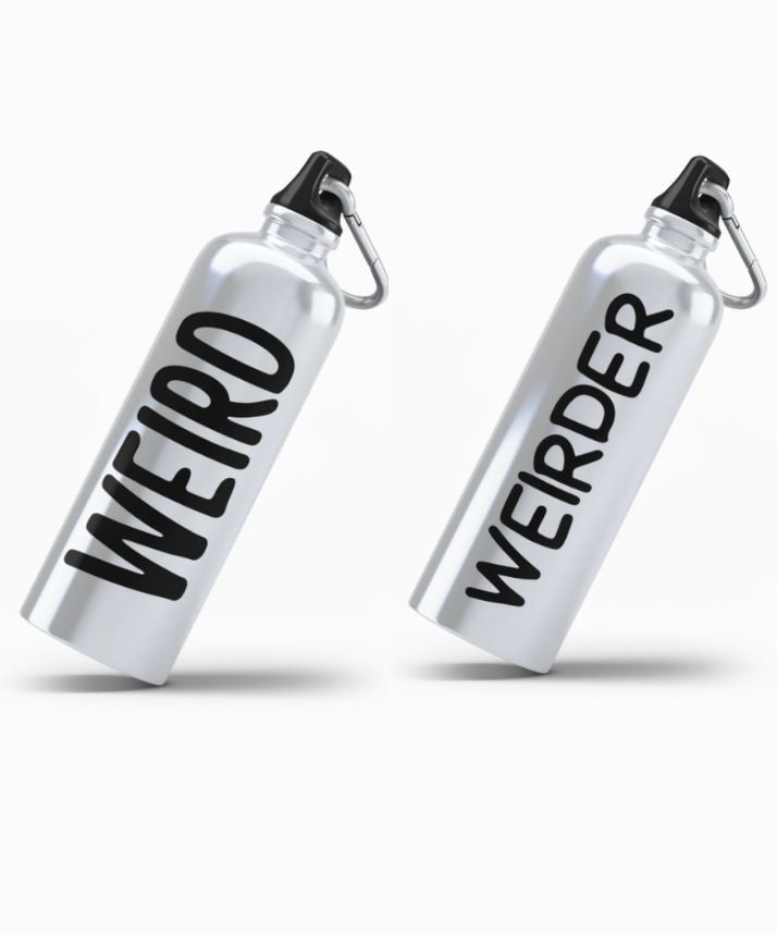 Couple Hood “Weird / Weirder” Couple Matching Sipper Bottle Set (Pack of 2)