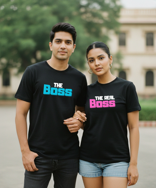 The Boss / The Real Boss – Couple Regular Fit T-shirts (Set of 2)