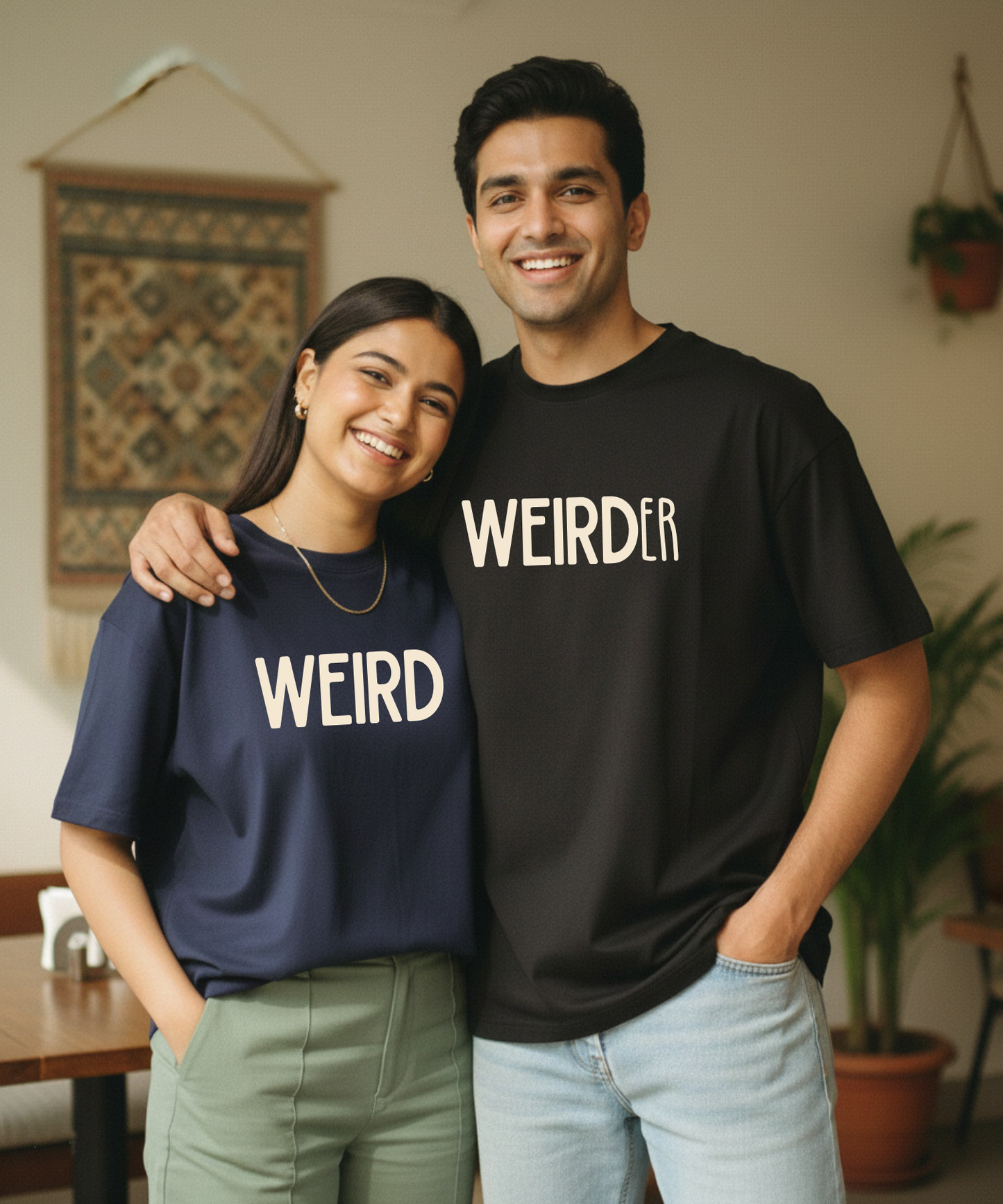 Weird / Weider – Couple Oversized Fit T-shirts (Set of 2)