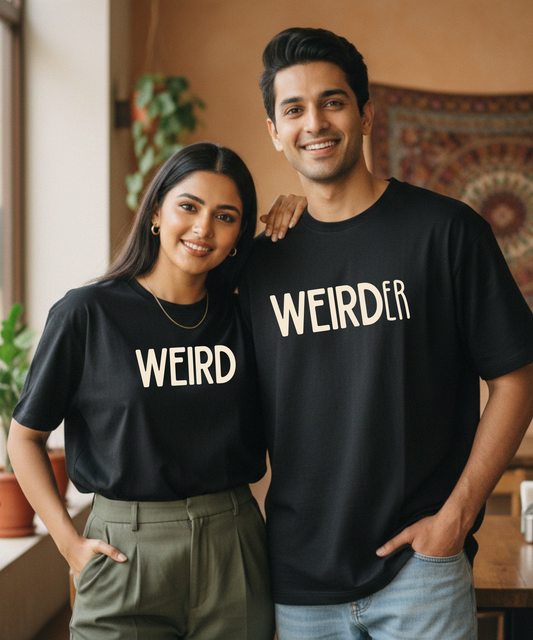 Weird / Weider – Couple Oversized Fit T-shirts (Set of 2)