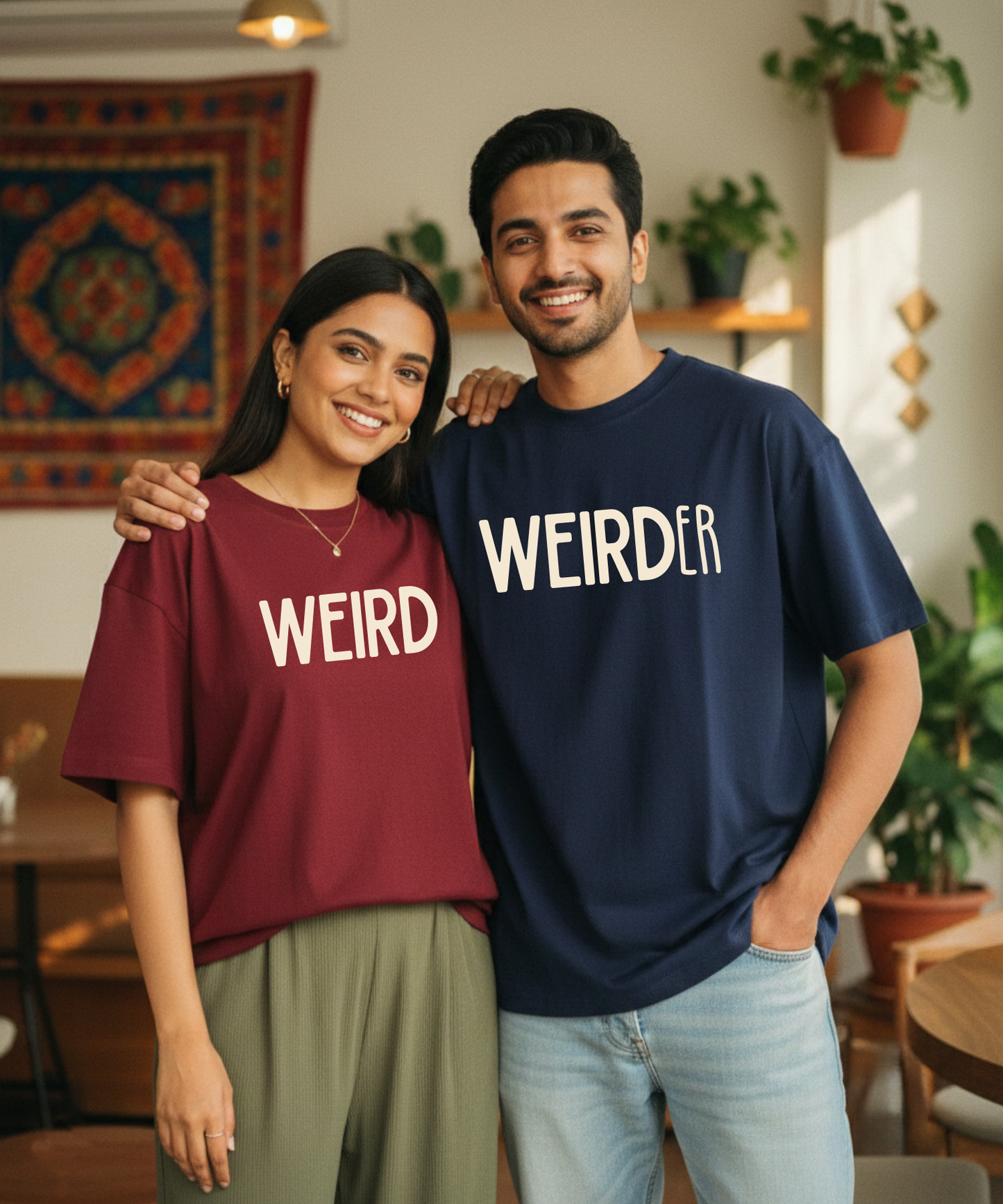 Weird / Weider – Couple Oversized Fit T-shirts (Set of 2)