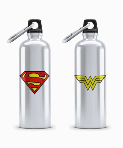 Couple Hood “Superman / Wonder Woman” Couple Matching Sipper Bottle Set (Pack of 2)