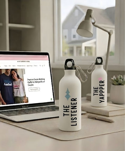 Couple Hood “The Listener / The Yapper” Couple Matching Sipper Bottle Set (Pack of 2)