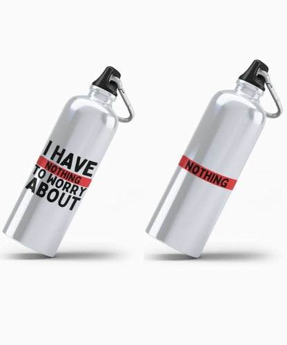 Couple Hood “I Have Nothing To Worry About / Nothing” Couple Matching Sipper Bottle Set (Pack of 2)