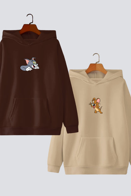 Classic Chase Couple Oversized Drop Shoulder Hoodies - Pack of 2