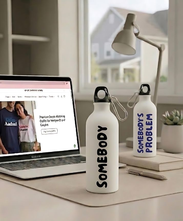 Couple Hood “Somebody / Somebody’s Problem” Couple Matching Sipper Bottle Set (Pack of 2)