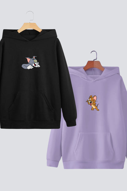 Classic Chase Couple Oversized Drop Shoulder Hoodies - Pack of 2