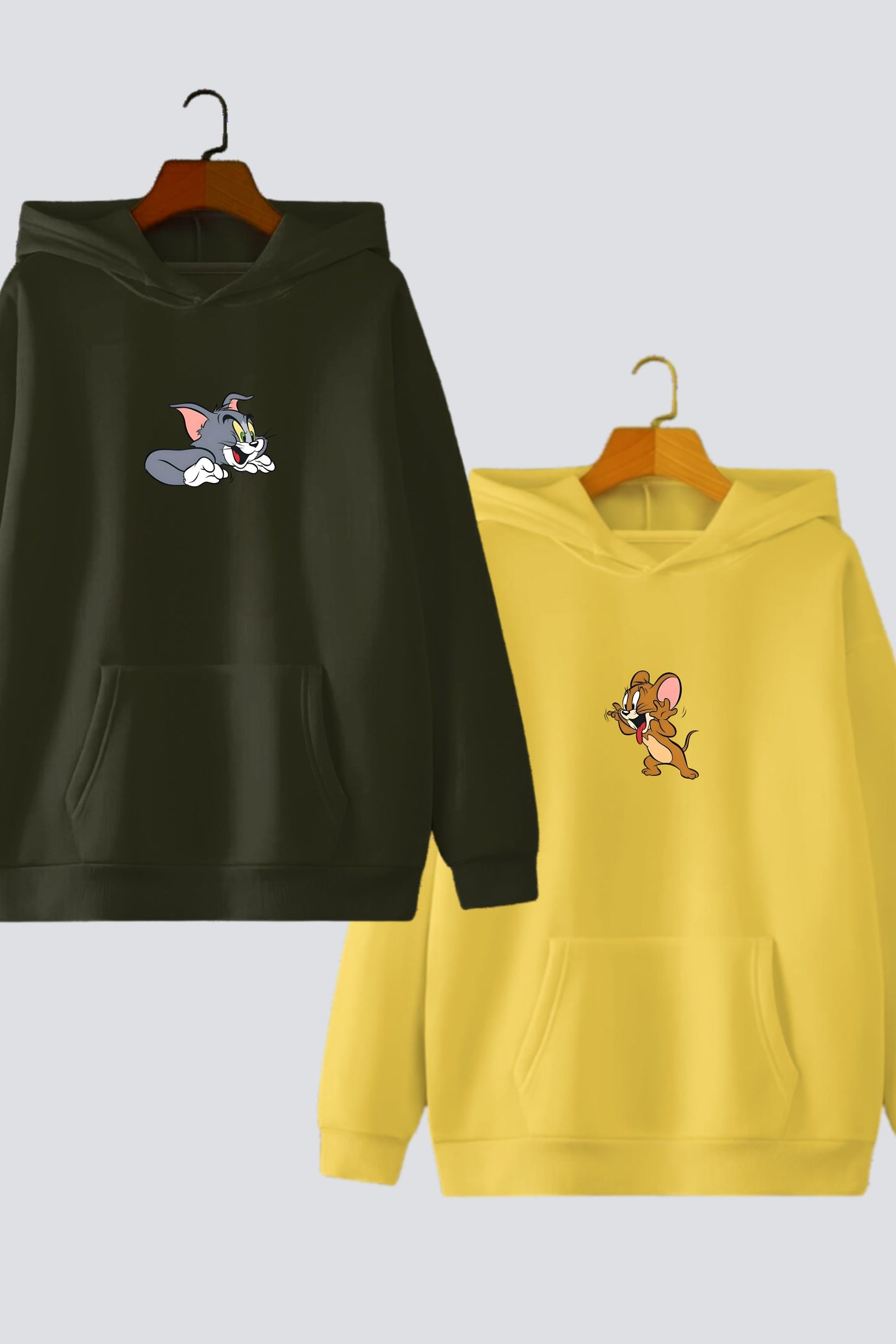 Classic Chase Couple Oversized Drop Shoulder Hoodies - Pack of 2