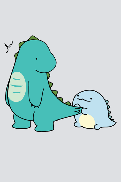 Dino Duo Couple Unisex Tees - Pack of 2 (Back Design)