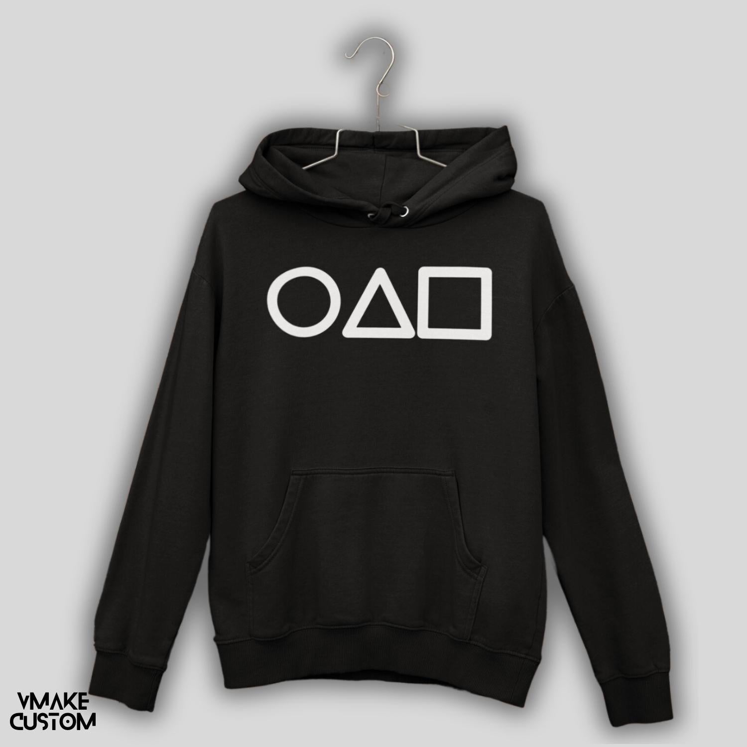 SquidGamesFanBlackPulloverHoodieVMakeCustom