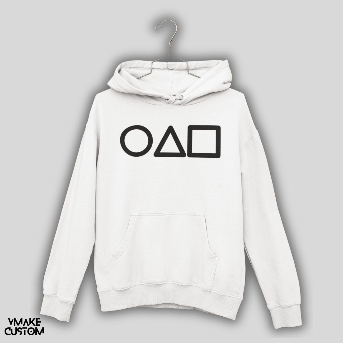 SquidGamesFanWhitePulloverHoodieVMakeCustom