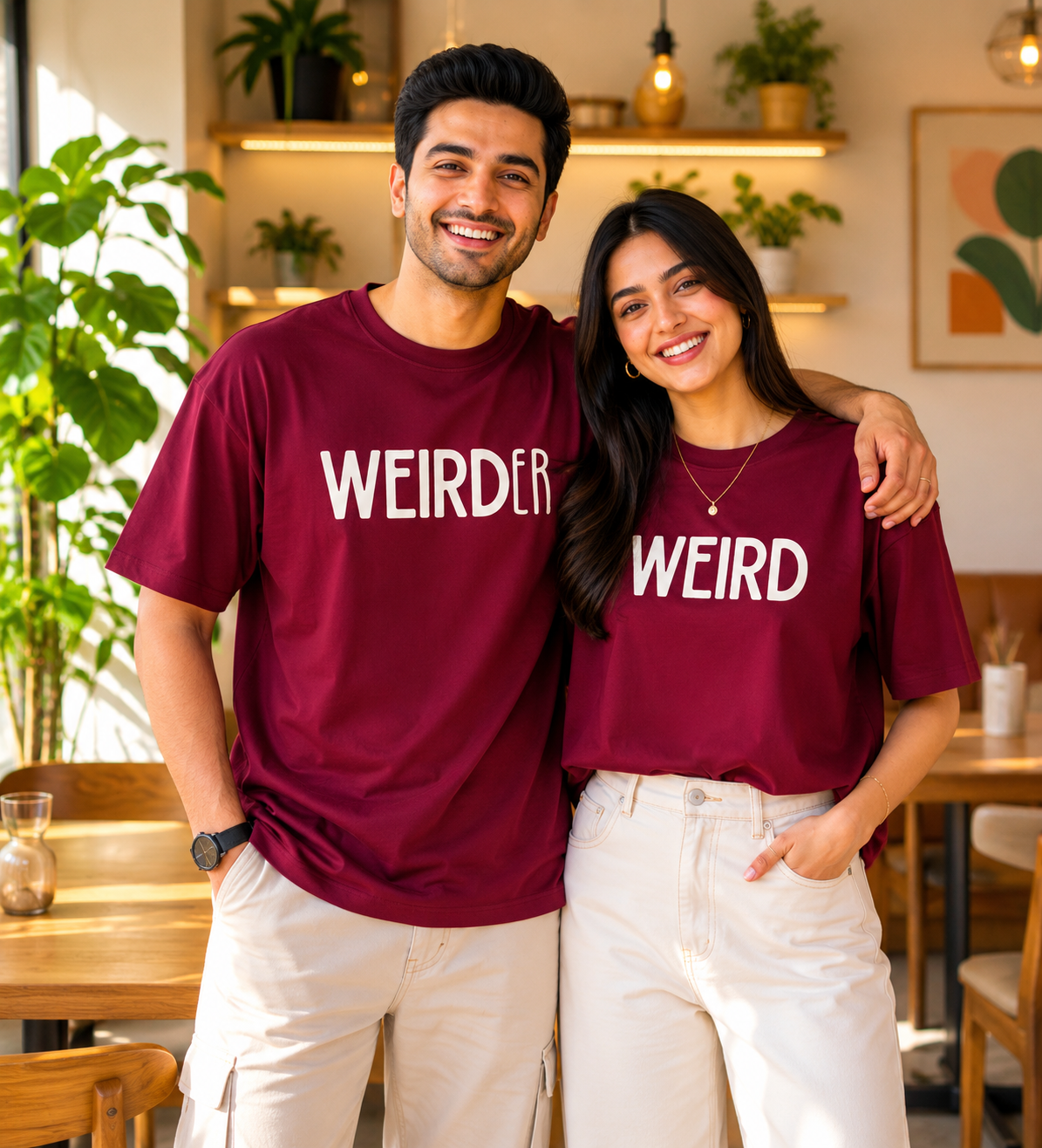 Weird / Weider – Couple Oversized Fit T-shirts (Set of 2)