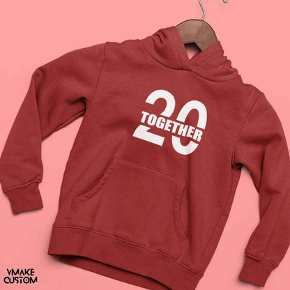 together since 2018 maroon hoodies for couple