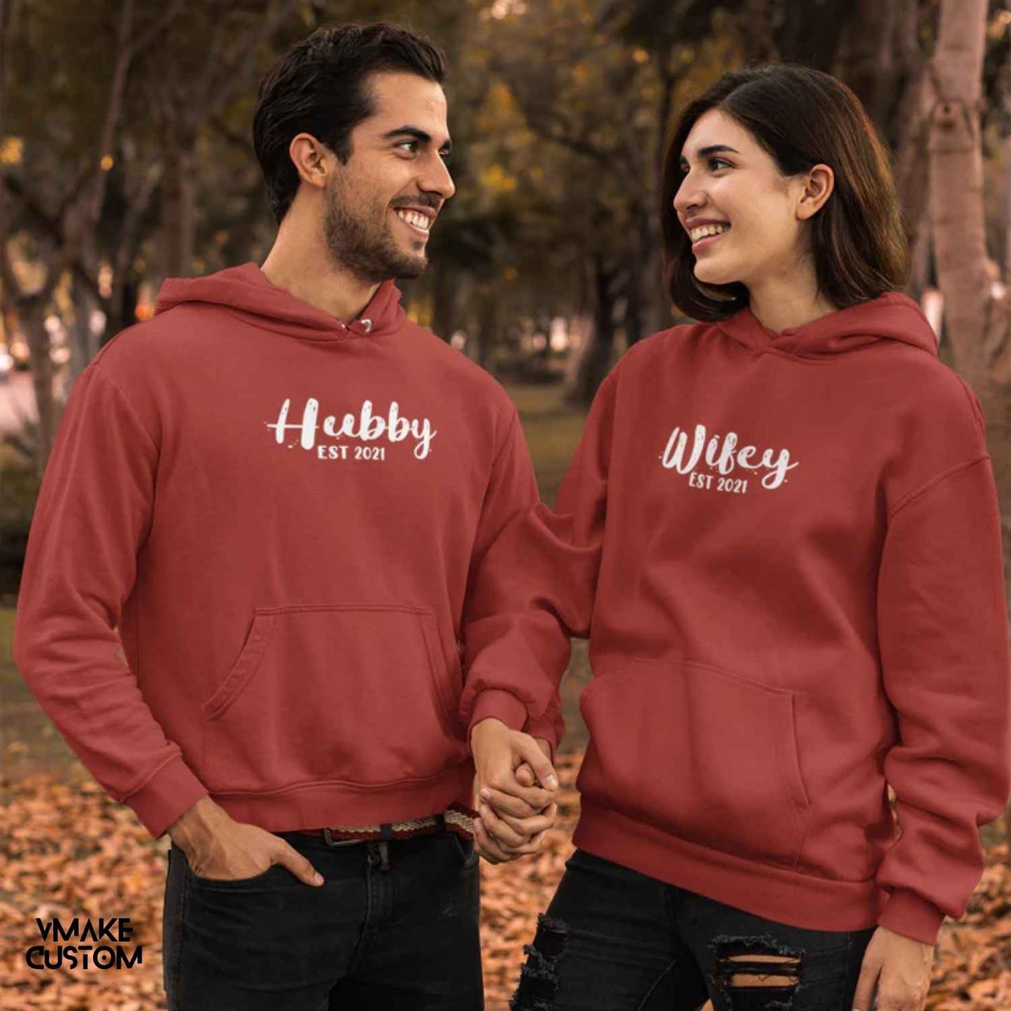 Hubby Wifey Est 2025 Hoodies for Couple